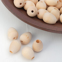 Package of Wooden Egg Shaped Beads