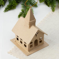 Paper Mache Church Ornament