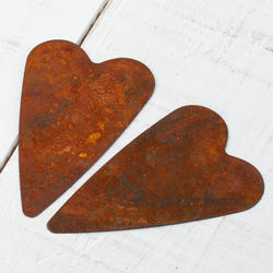 Rusty Tin Folk Heart Cutouts