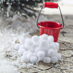 Miniature Red Metal Pail and Snowball Set