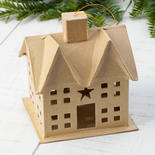 Paper Mache Primitive Saltbox House Ornament