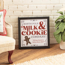 Dollhouse Miniature Christmas Milk and Cookies Picture