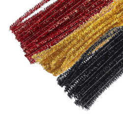 Red Gold and Black Metallic Tinsel Pipe Cleaners