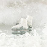 Dollhouse Miniature Modern White Ice Skates
