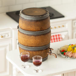Miniature Wine Barrel with Wine Glasses