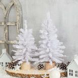 White Artificial Canadian Pine Trees Set