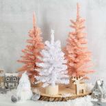 Designer Pink and White Artificial Canadian Pine Trees Set