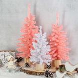 Pink and White Artificial Canadian Pine Trees Set
