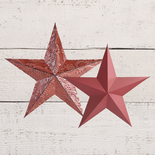 Red Embossed and Rustic Red Barn Stars