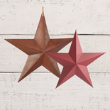 Primitive Rusty and Rustic Red Barn Stars