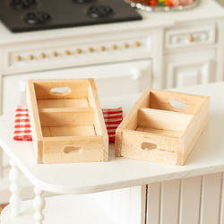 Dollhouse Miniature Wooden Crates Set