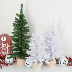 Green and White Artificial Canadian Pine Trees Set