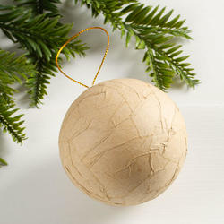 Textured Paper Mache Ball Ornament