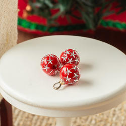 Dollhouse Miniature Red Starburst Ornaments
