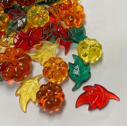 Acrylic Autumn Leaf and Pumpkin Table Scatters
