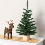 Small Artificial Pine Tree and Deer Set