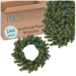 Bulk Case of 144 Small Artificial 8" Pine Wreaths