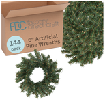 Bulk Case of 144 Small Artificial Pine Wreaths