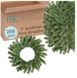 Bulk Case of 288 Artificial 7" Canadian Pine Wreaths