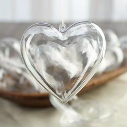 Clear Acrylic Fillable Heart Ornaments