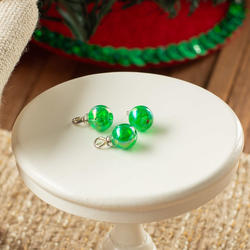 Dollhouse Miniature Emerald Green Pearl Ornaments