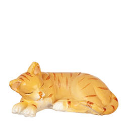 Dollhouse Miniature Orange Stripe Cat Laying Asleep
