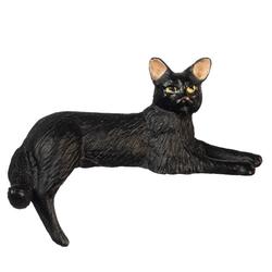 Dollhouse Miniature Black Cat with Back Leg Down