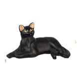 Dollhouse Miniature Black Cat Lying Awake