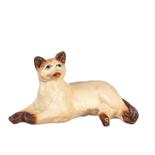 Dollhouse Miniature Siamese Cat Lying Awake