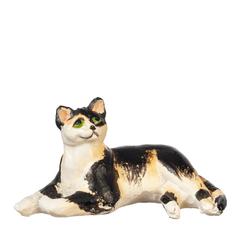 Dollhouse Miniature Calico Cat Lying Awake