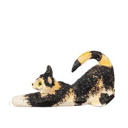 Dollhouse Miniature Calico Cat Stretching