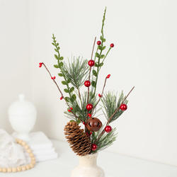 Artificial Rustic Pine and Berries Spray