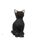 Dollhouse Miniature Black Cat Sitting with Eyes Closed