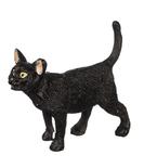 Dollhouse Miniature Standing Black Cat with Tail Up