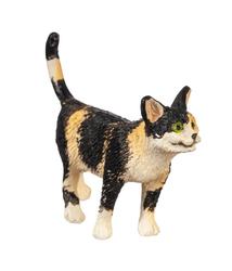Dollhouse Miniature Standing Calico Cat with Tail Up