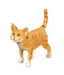 Dollhouse Miniature Standing Orange Tabby Cat with Tail Up