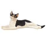 Dollhouse Miniature Black and White Cat Stretched Out