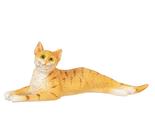Dollhouse Miniature Orange Tabby Cat Stretched Out