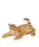 Dollhouse Miniature Tiger Striped Cat Playing with Tail Up
