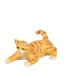 Dollhouse Miniature Orange Tabby Cat Playing with Tail Up