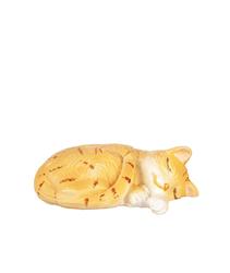 Dollhouse Miniature Orange Tabby Cat Sleeping