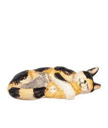 Dollhouse Miniature Calico Cat Cuddling Kittens Sleeping