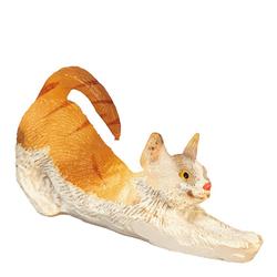 Dollhouse Miniature Orange Tabby Cat Stretching