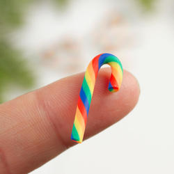Miniature Rainbow Candy Canes