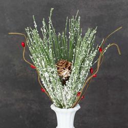 Snowy Artificial Pine and Berries Pick