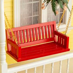 Dollhouse Miniature Red Porch Swing