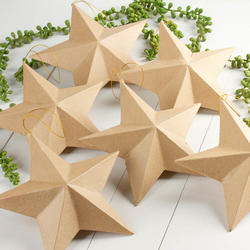 Paper Mache Dimensional Star Ornaments