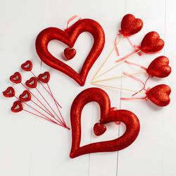 Valentine Heart Hangers and Assorted Heart Picks