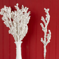 Icy White Glittered Artificial Twig Picks