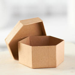 Direct Wholesale Case of Small Paper Mache Hexagon Box